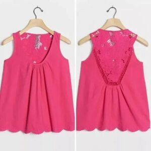 NWT Anthropologie Liz Scoop Neck Embroidered Tank | XL